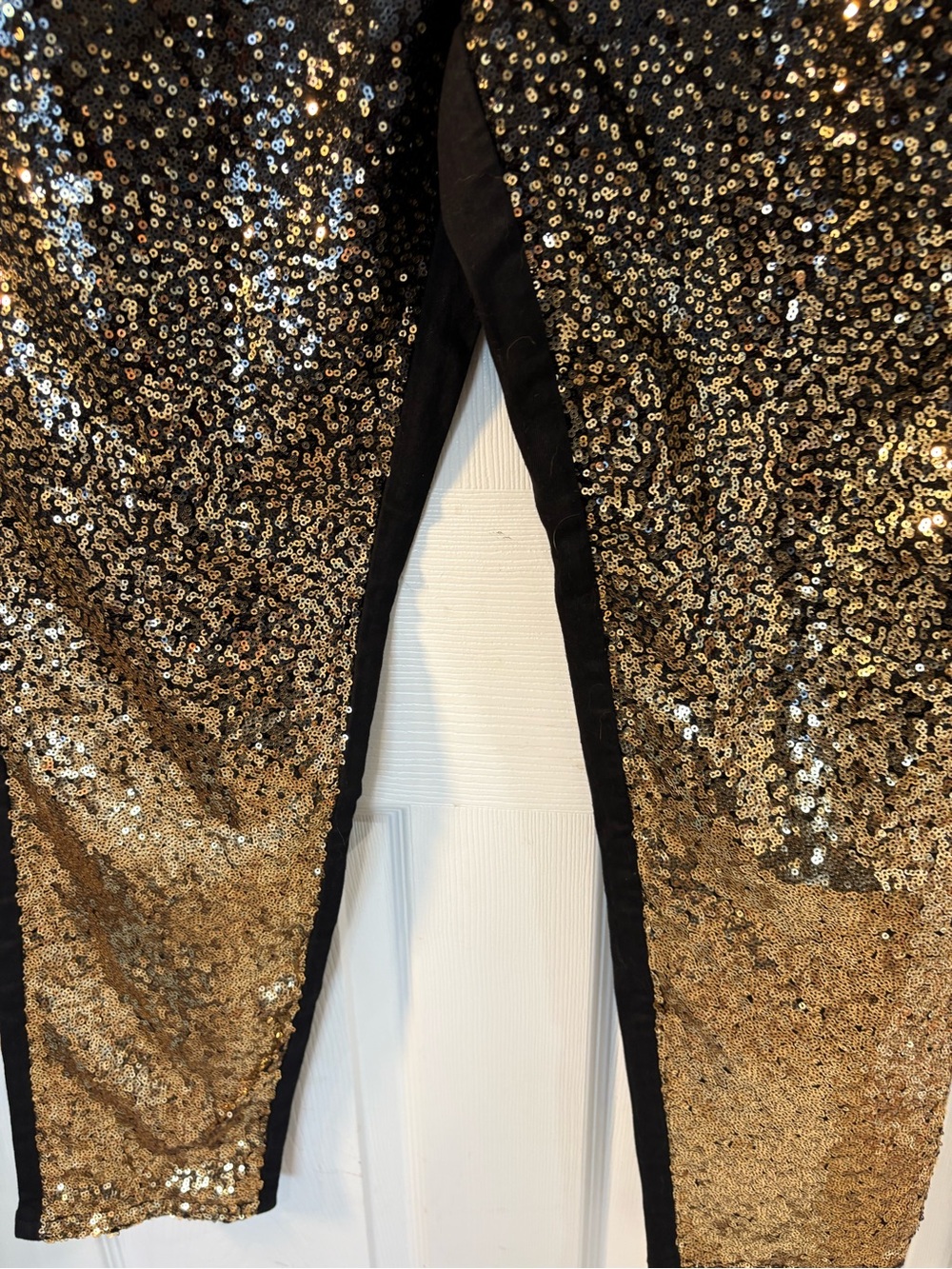 Boston Proper Black Sequin Pants with Metallic Button - Picture 5 of 6
